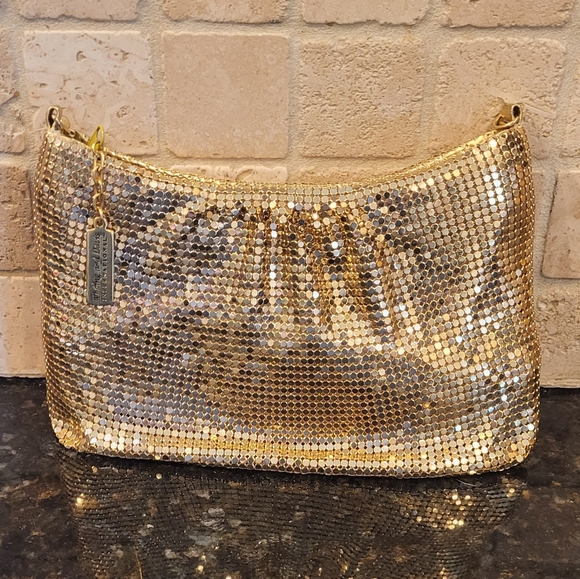 Whiting & Davis Gold Tone Mesh Bag - Picture 5 of 10